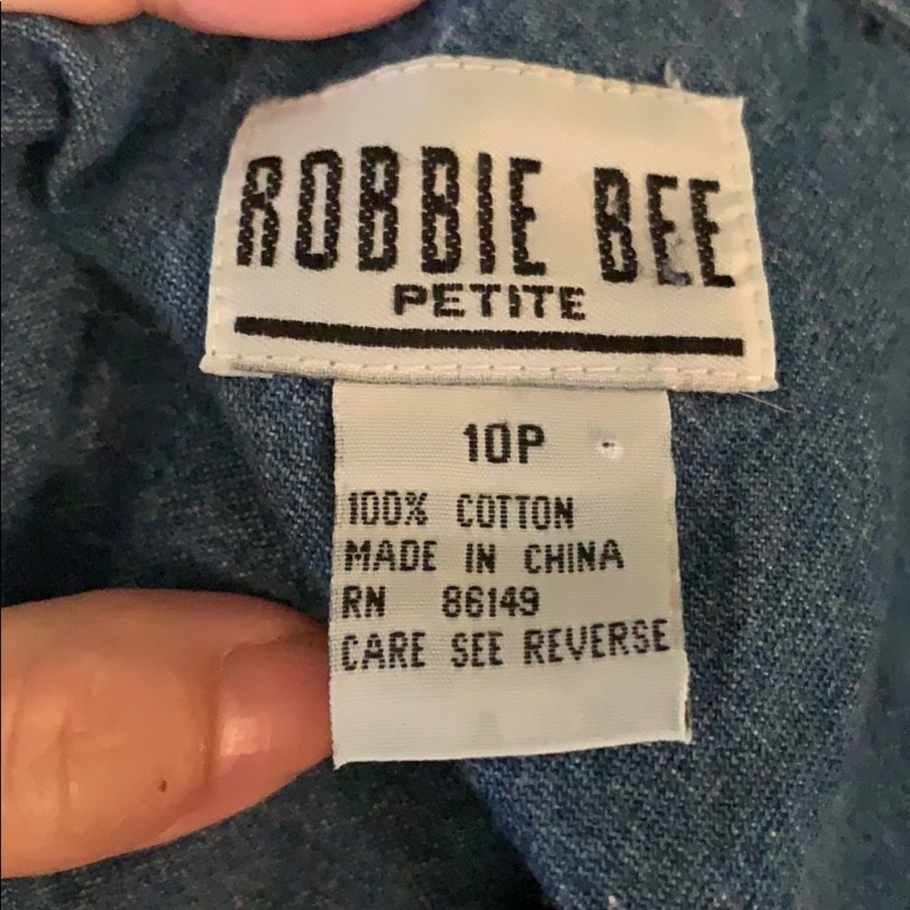 Vtg 90s Robbie Bee pleated bodice denim dress‎ - Picture 8 of 8